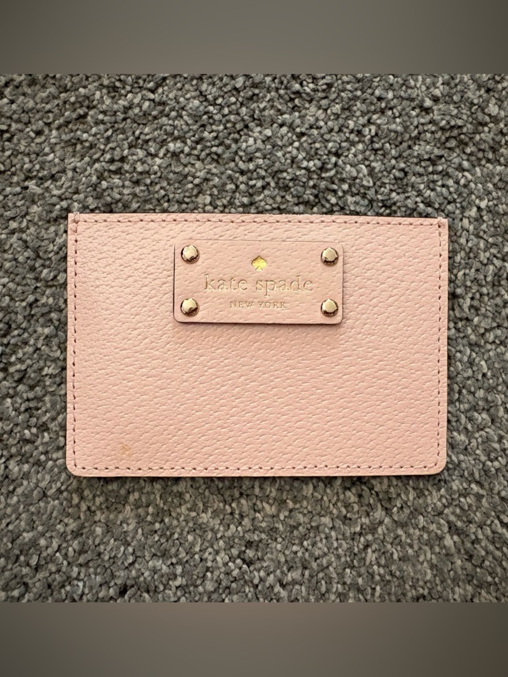 kate spade Pink Pebbled Leather Card & Key Holder with Gold Plate